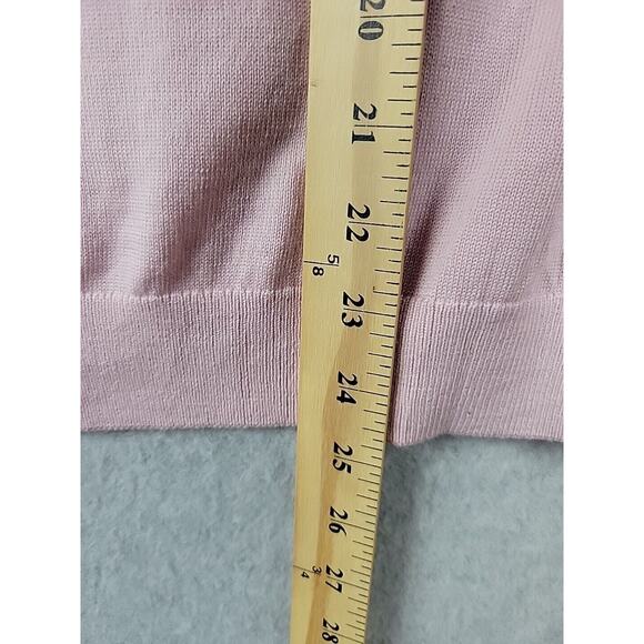 Boden 100% Wool Pink Knit SS Square Scalloped Neck Sweater Women's 10 - Picture 8 of 13